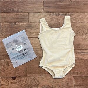 Dancina Girls Sleeveless Leotard - Size 8 - Beige